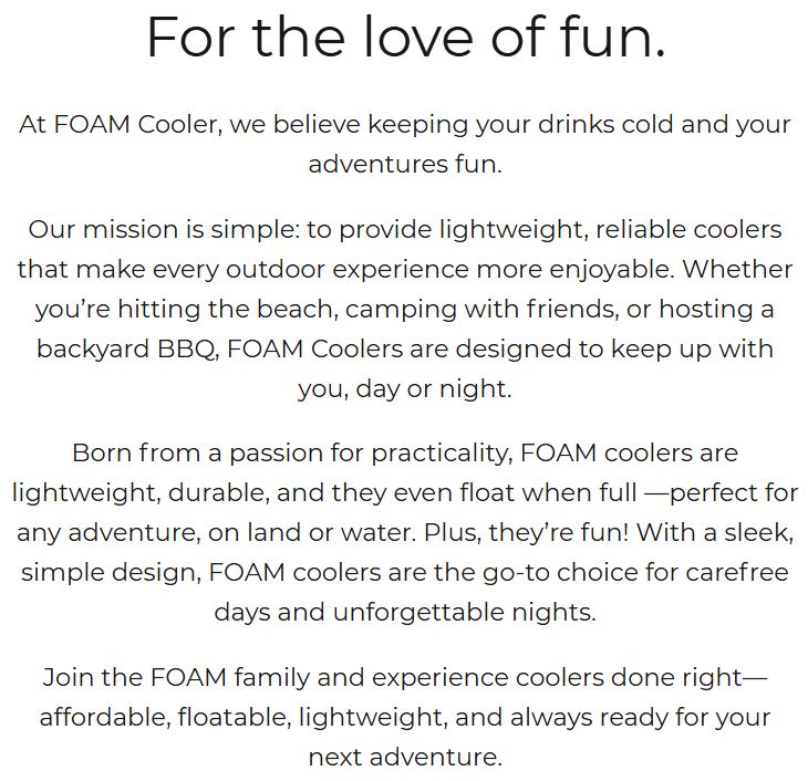 Foam Cooler